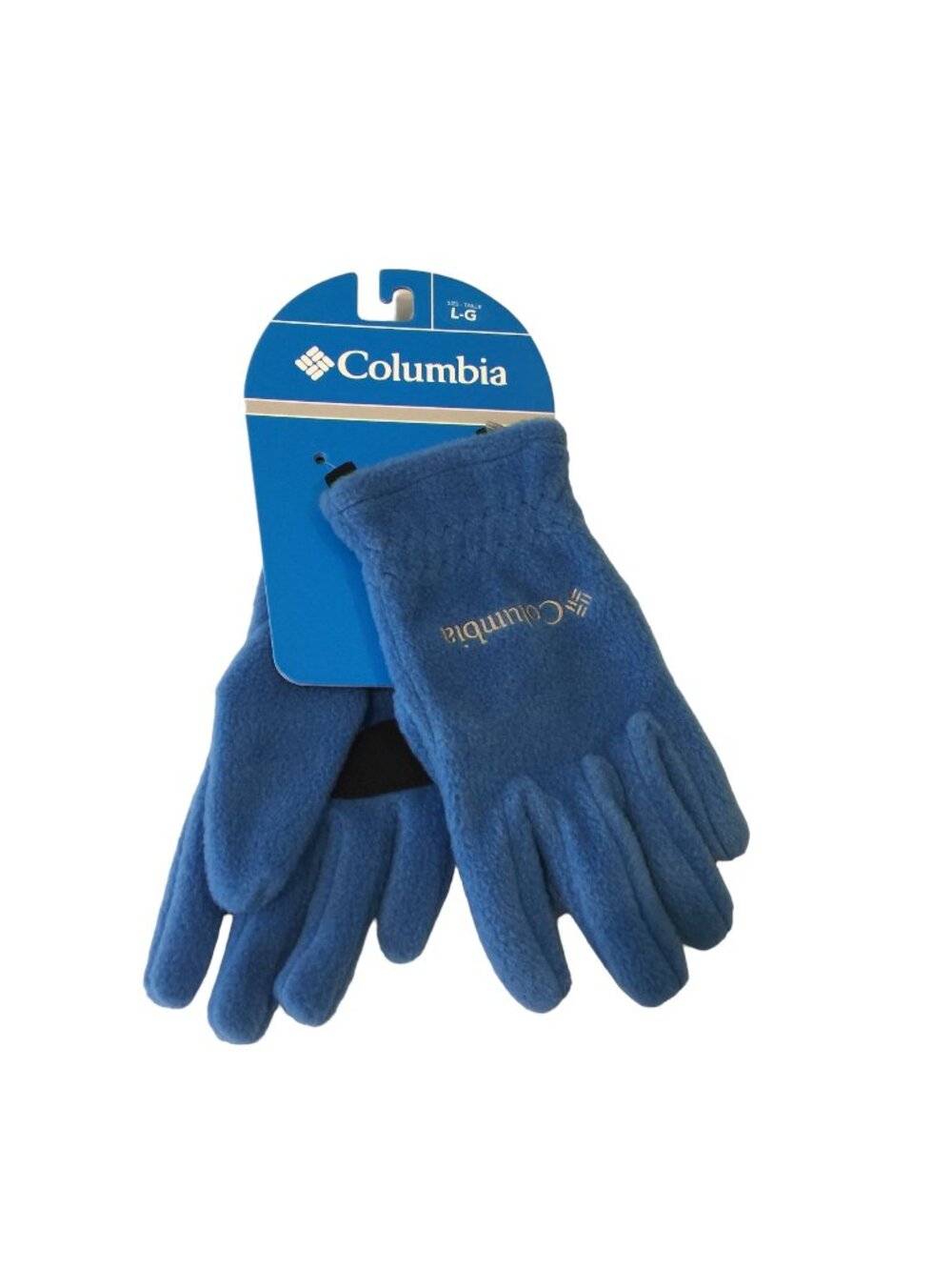 Columbia Youth Large Fast Trek Fleece Blue Gloves Side Clips